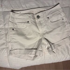 American Eagle Outfitters Women's Cream Jean Shorts